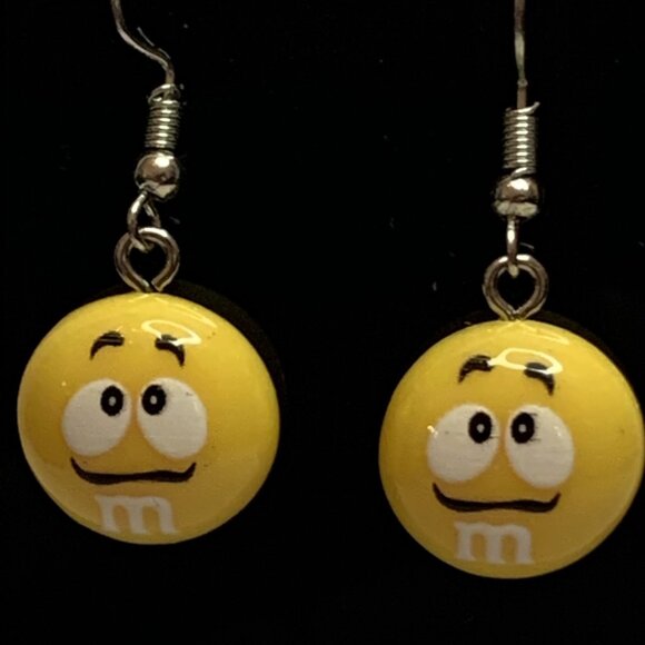 M & M Earring, Funny Food Earring, Gift Idea, Candy Earring, Silly Earring - Picture 1 of 5